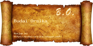 Budai Orsika névjegykártya